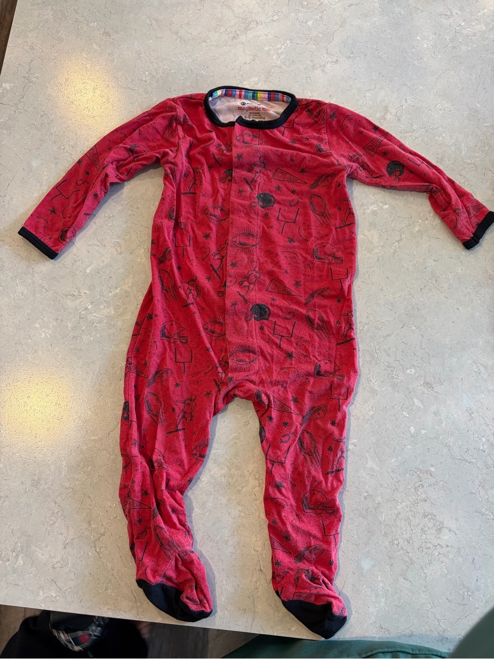 Magnetic Me Red Footed One-Piece with Black Trim